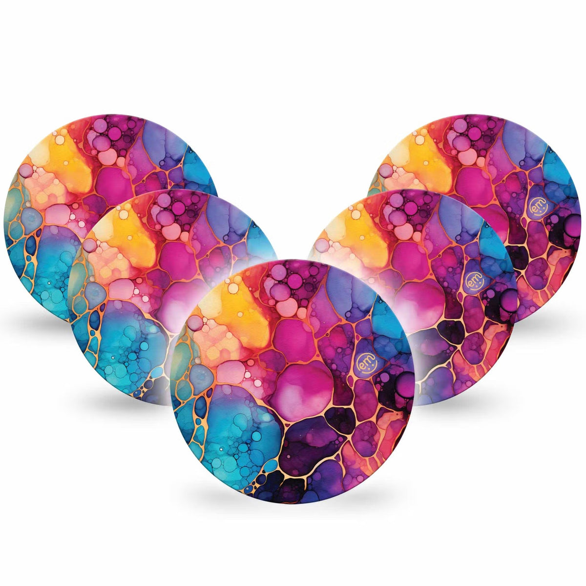 ExpressionMed OverPatch Rainbow Ink Adhesive Patch Freestyle Libre 2 or 3