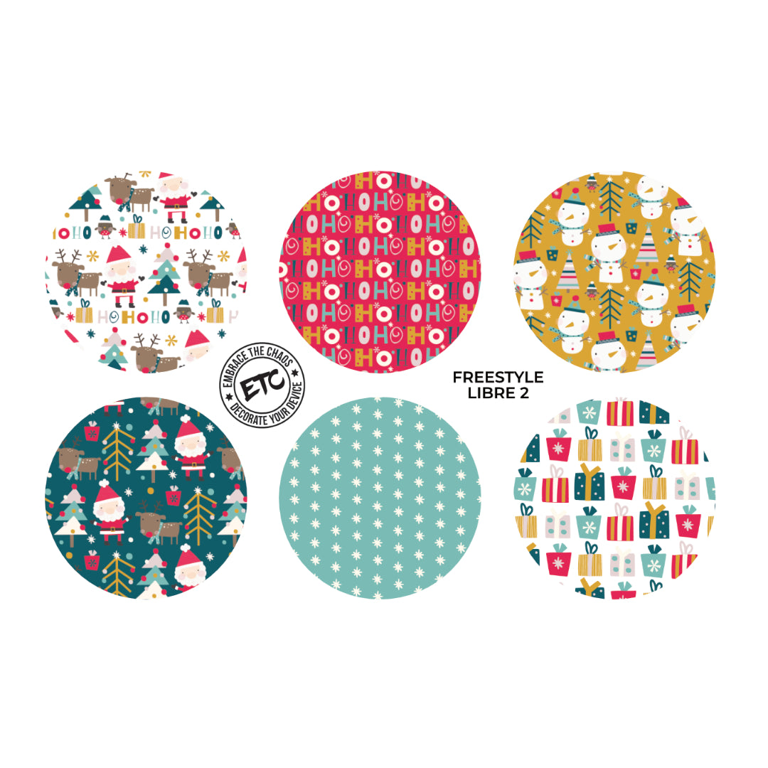 Freestyle Libre 2 Sensor Covers (Santa&#39;s Helpers) 6 pack