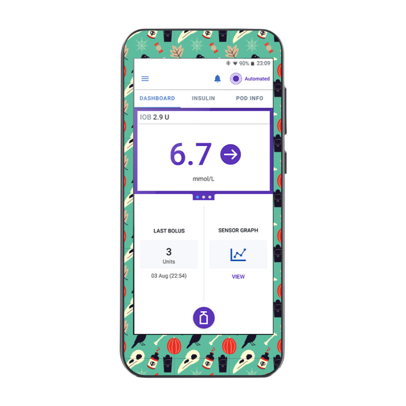 Omnipod 5 Cover Sticker (Skulls &amp; Potions)