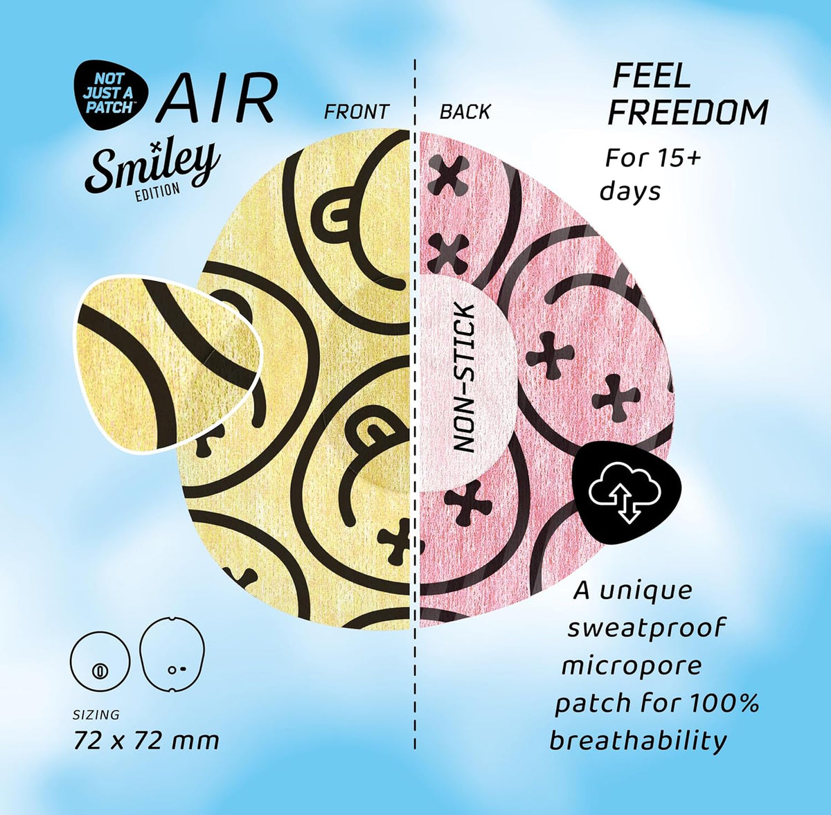 Not Just a Patch Air Mini Patterned - Dexcom G7/Dexcom ONE+/Libre 3  - 10 Pack
