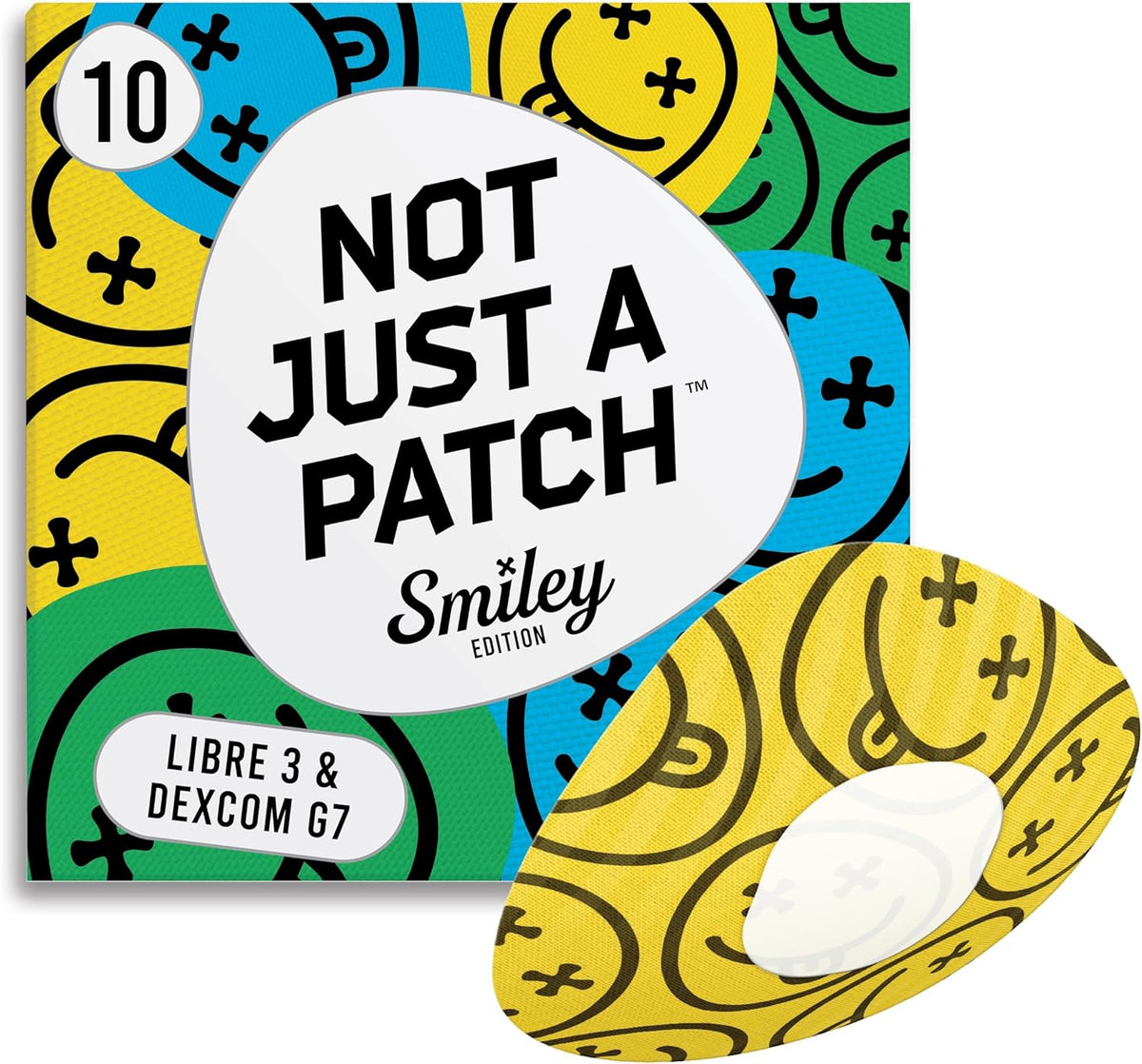 Not Just a Patch Original Patterned - Dexcom G7/Dexcom ONE+/Libre 3  - 10 Pack