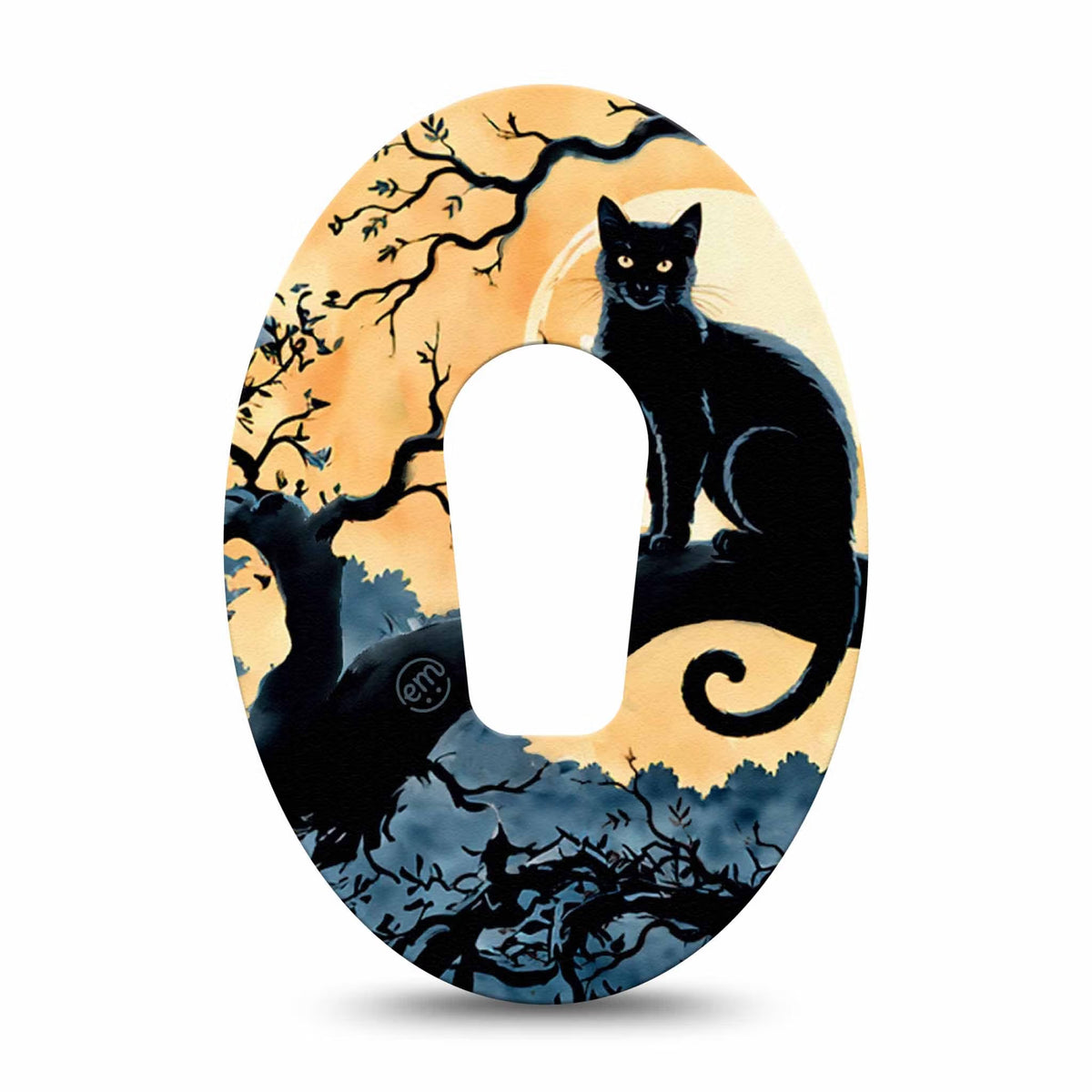 ExpressionMed Spooky Black Cat Adhesive Patch Dexcom G6/One