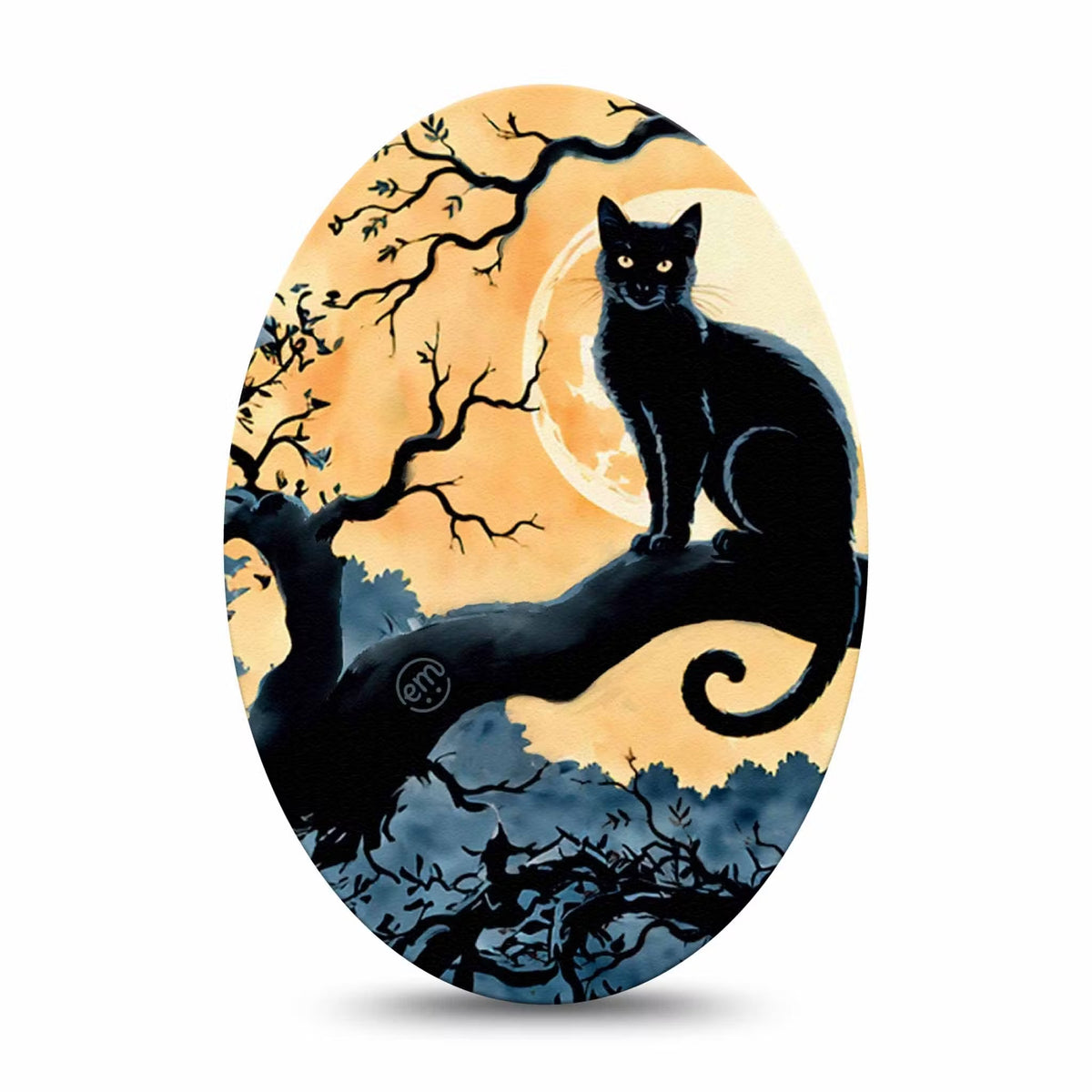 ExpressionMed Spooky Black Cat Adhesive Patch Oval