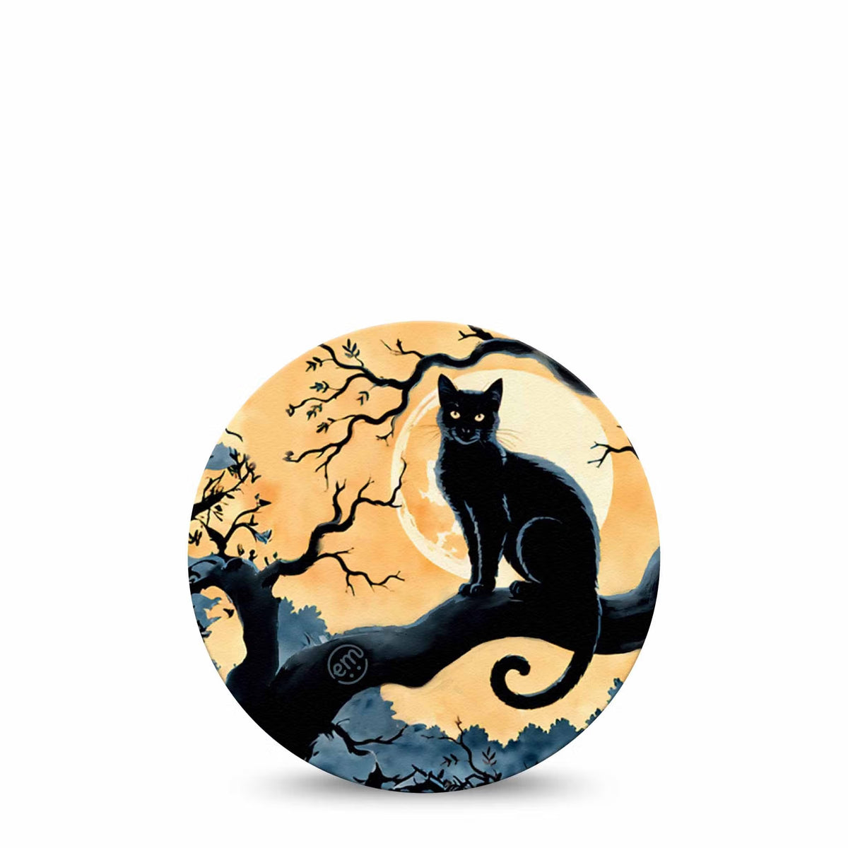 ExpressionMed OverPatch Spooky Black Cat Adhesive Patch Freestyle Libre 2 or 3