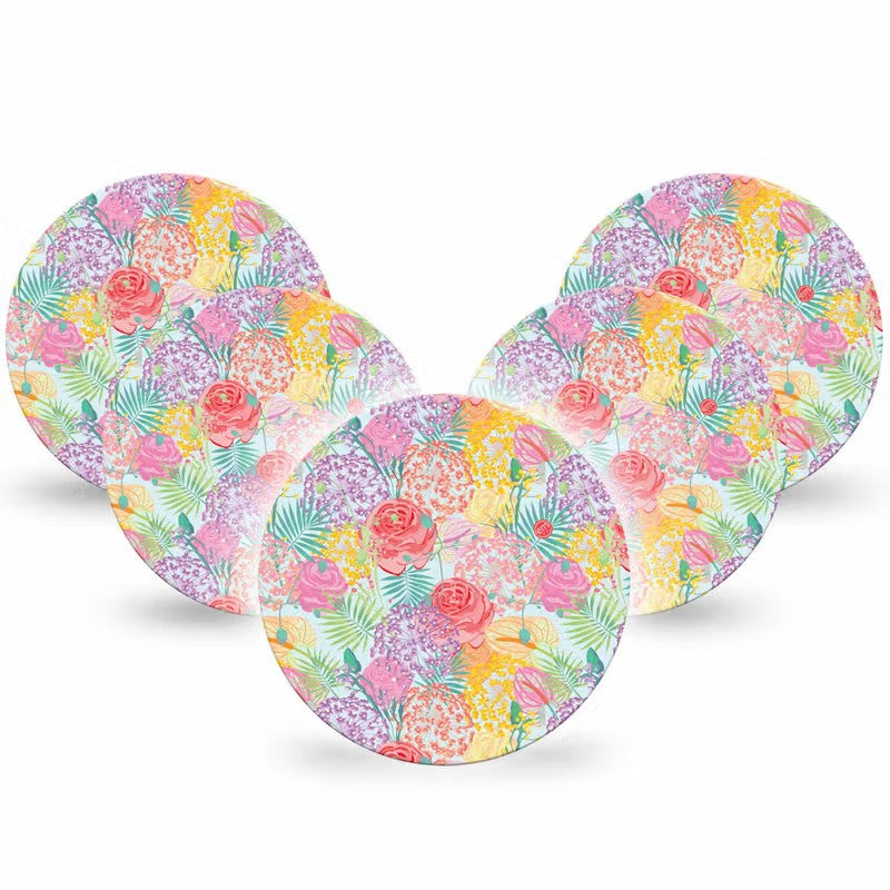 ExpressionMed OverPatch Spring Flowers Adhesive Patch Freestyle Libre 2 or 3