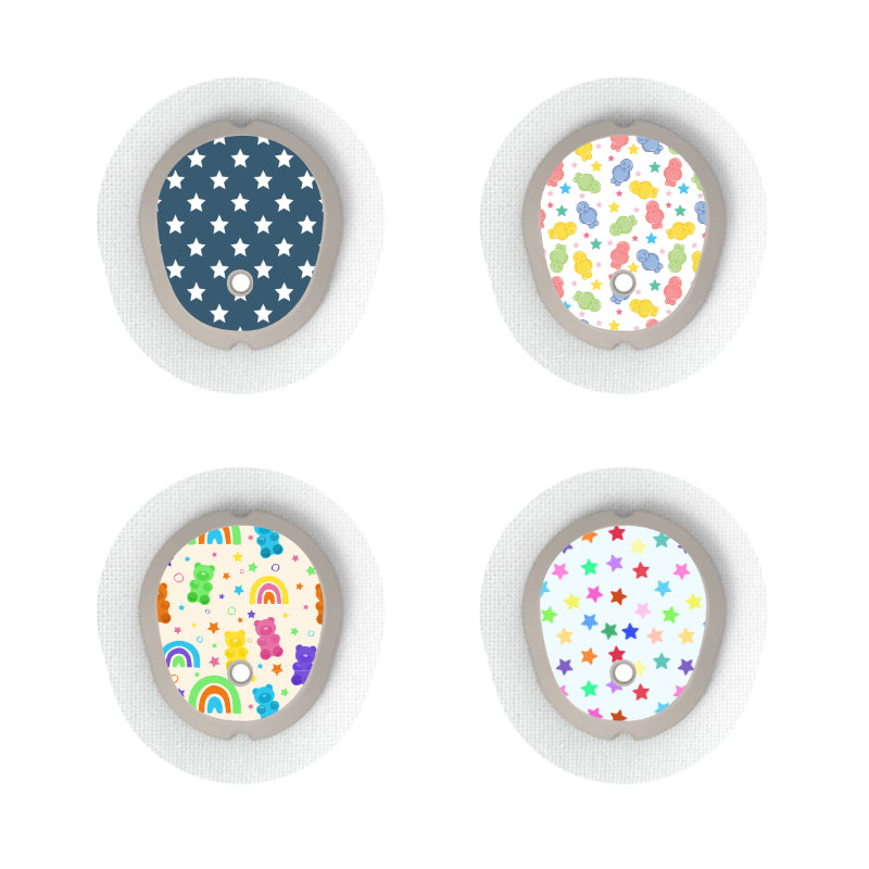 Dexcom G7/Dexcom ONE+ Sensor Sticker (Stars & Gummies Collection) 4pk ...