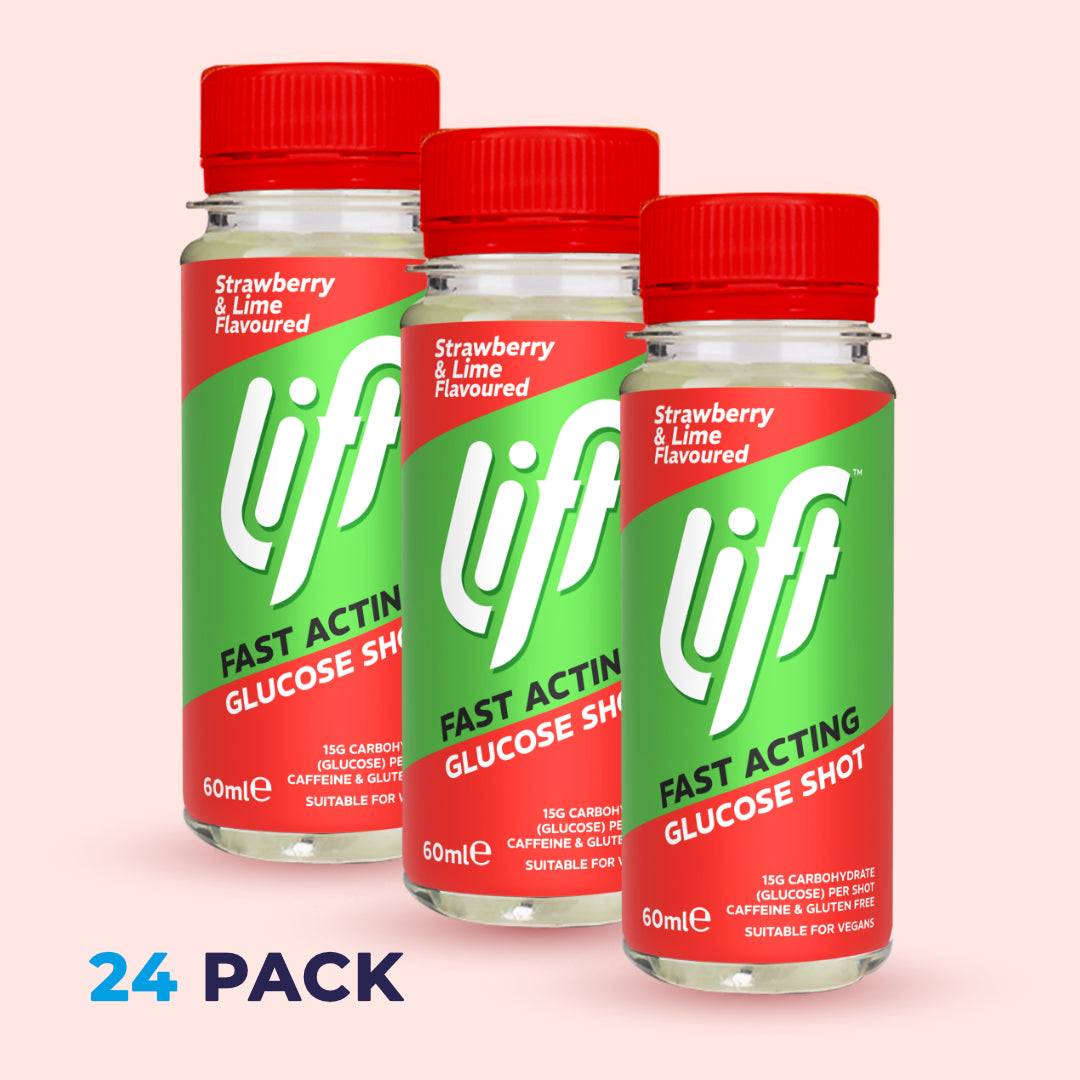 Box of 24 x Lift Strawberry & Lime Glucose Shots 60ml