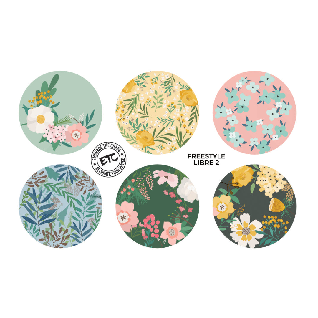 Freestyle Libre 2 Sensor Covers (Summer Florals) 6 pack