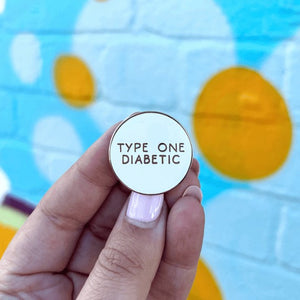 Organising Chaos Type One Diabetic Enamel Pin White