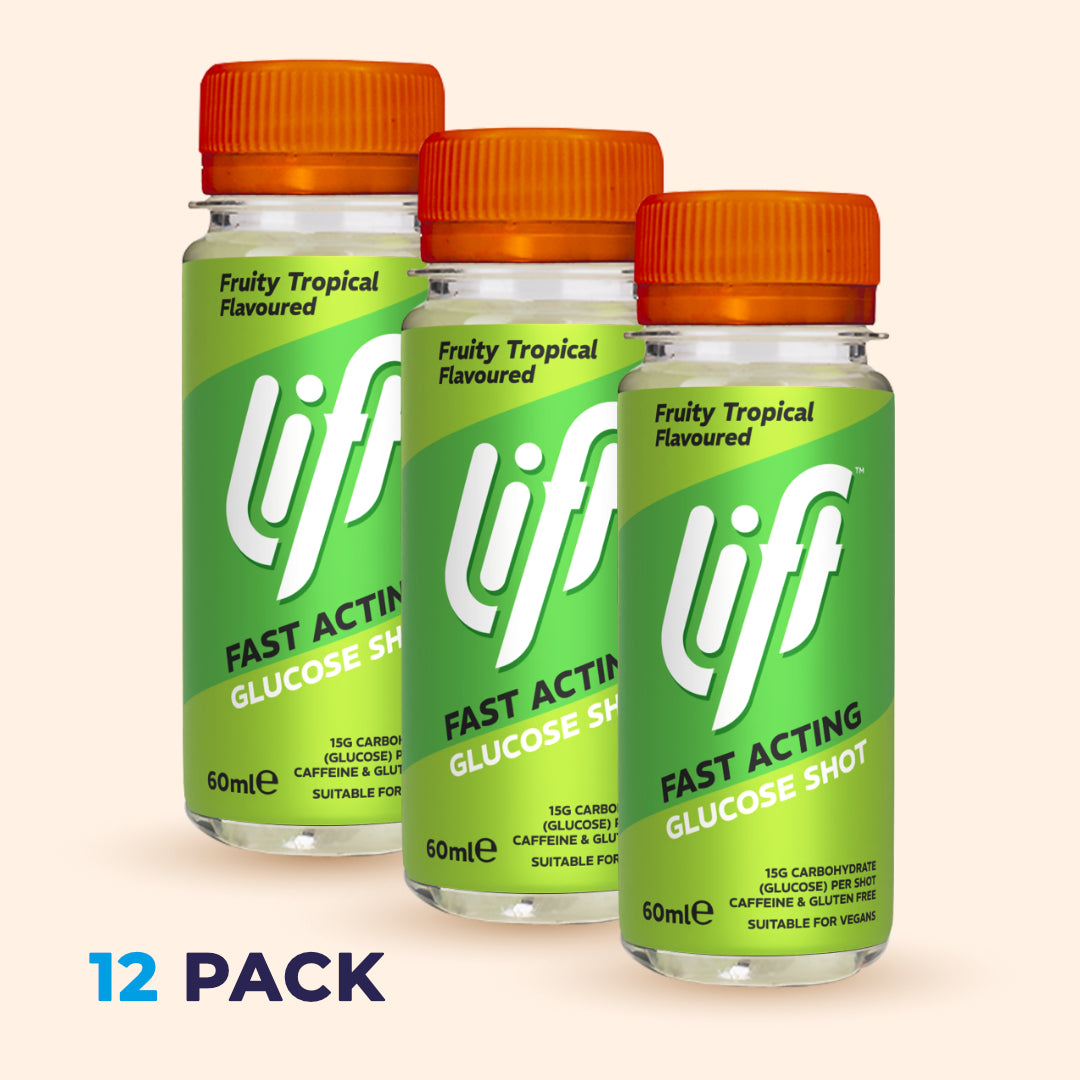 Box of 12 x Lift Fruity Tropical Glucose Shots 60ml