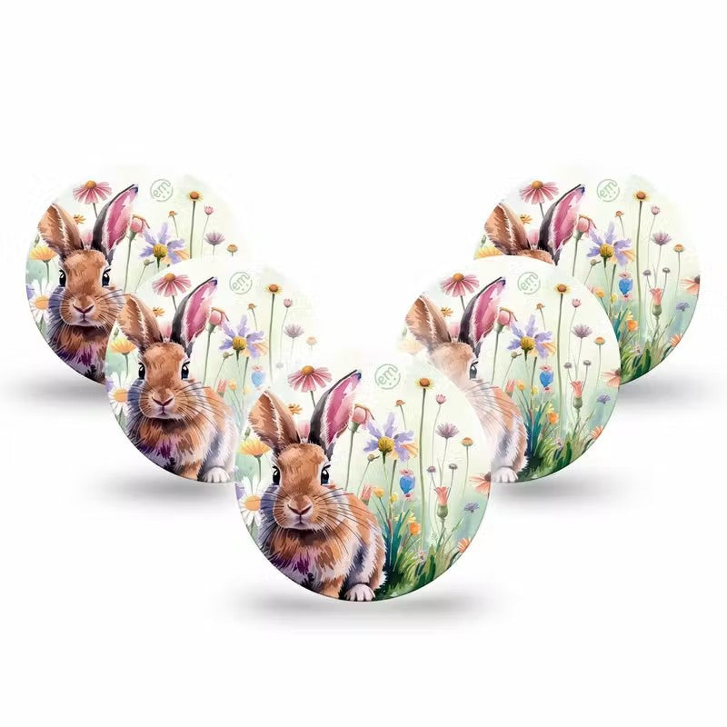 ExpressionMed OverPatch Watercolour Bunny Adhesive Patch Freestyle Libre 2 or 3