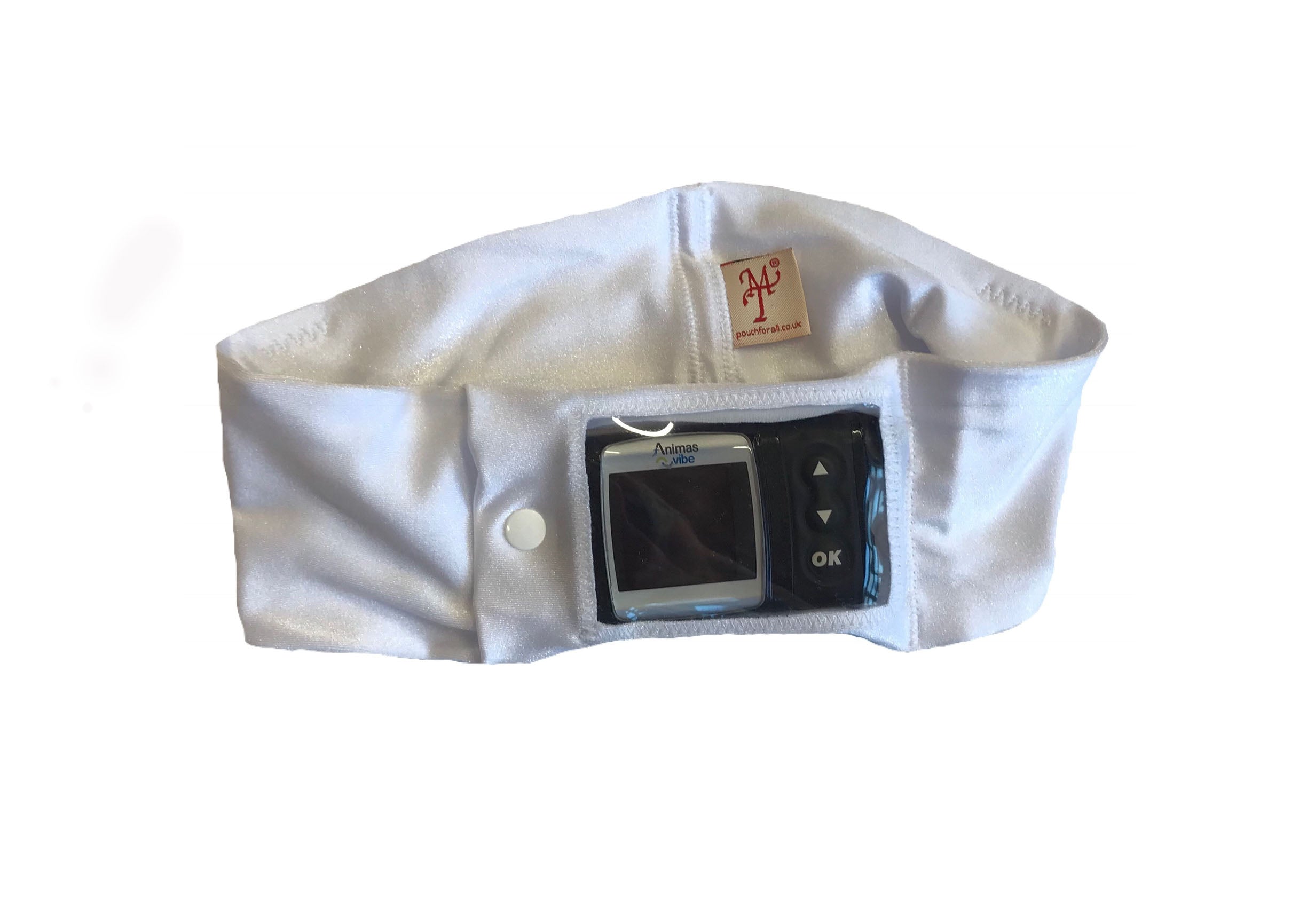 White Super Slim Window Pump Waist Band Pouch