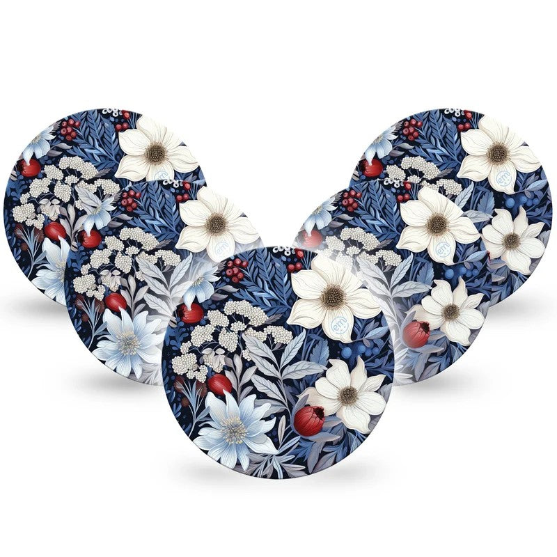 ExpressionMed OverPatch Winter Floral Adhesive Patch Freestyle Libre 2 or 3