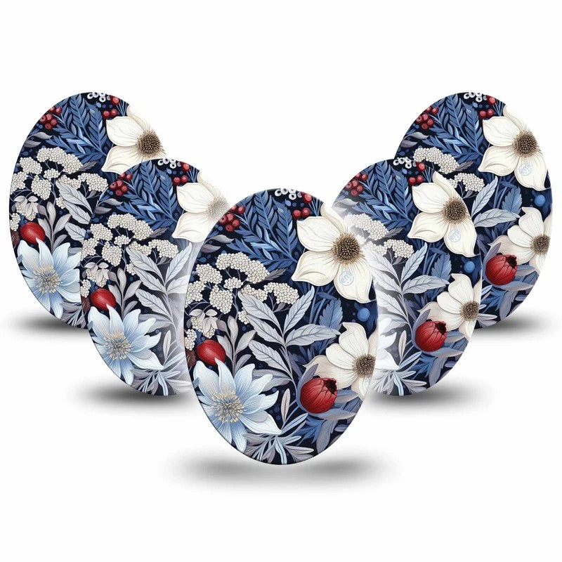 ExpressionMed Winter Floral Adhesive Patch Oval