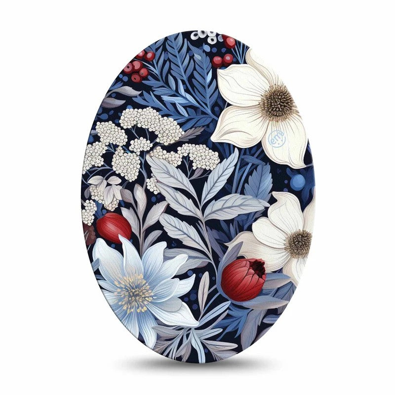 ExpressionMed Winter Floral Adhesive Patch Oval