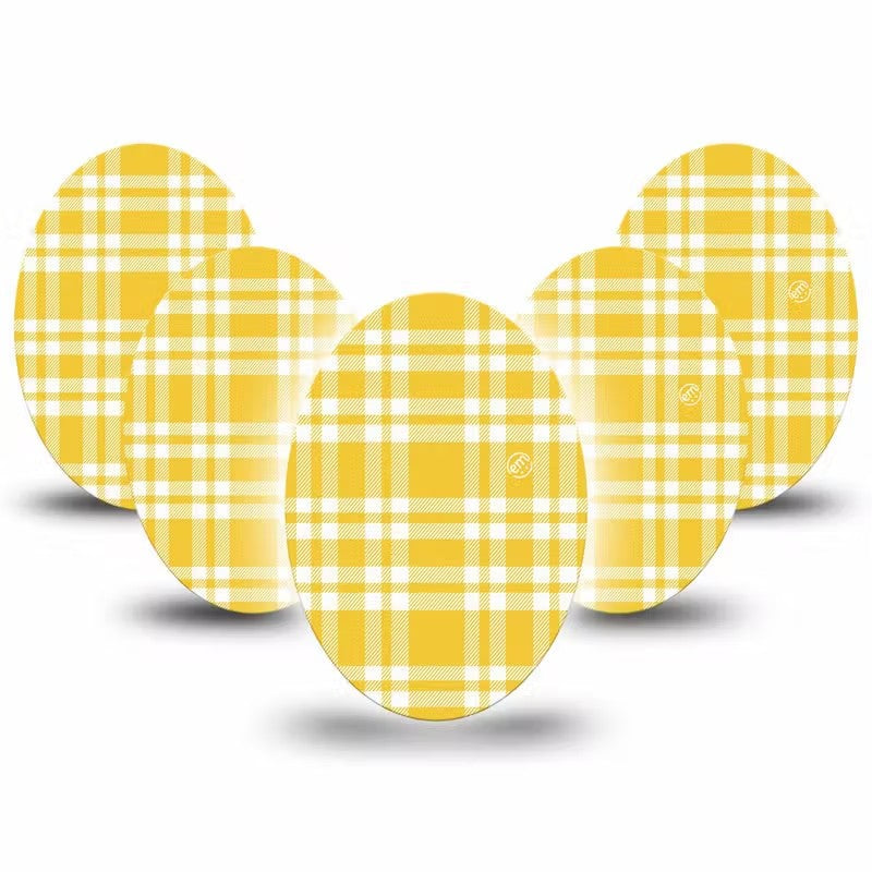 ExpressionMed Yellow Gingham Adhesive Patch Oval