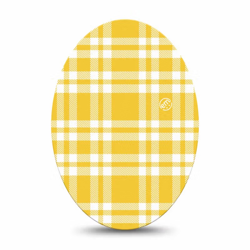 ExpressionMed Yellow Gingham Adhesive Patch Oval