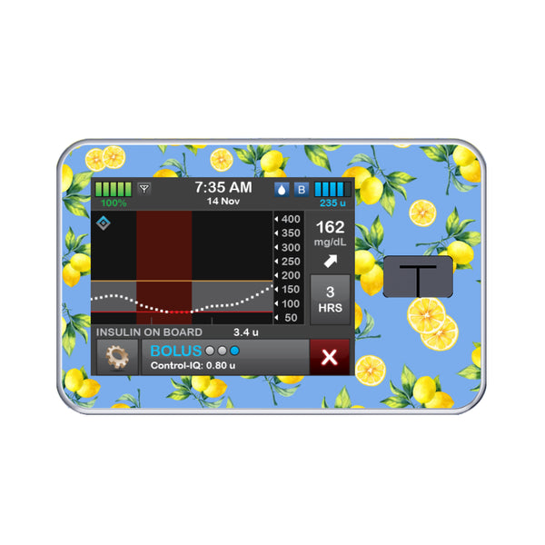 T:slim Cover Sticker (Zesty Blue Lemonade) - Diabeticsupply.co.uk