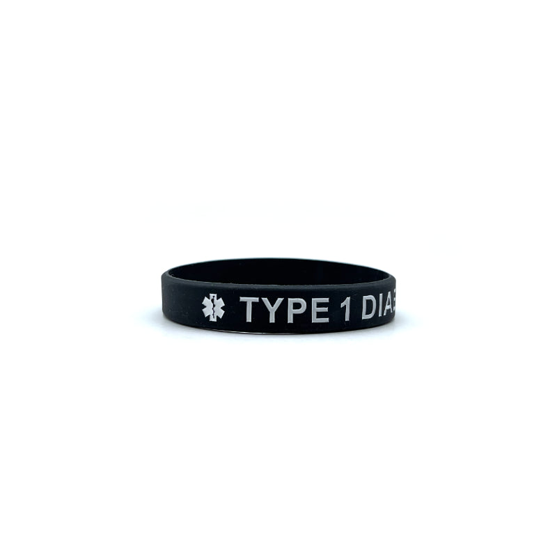 Adjustable Medical Alert Men Bracelet - Leather Wristband Cuff - TYPE 1 2 DIABETES - Stainless Steel