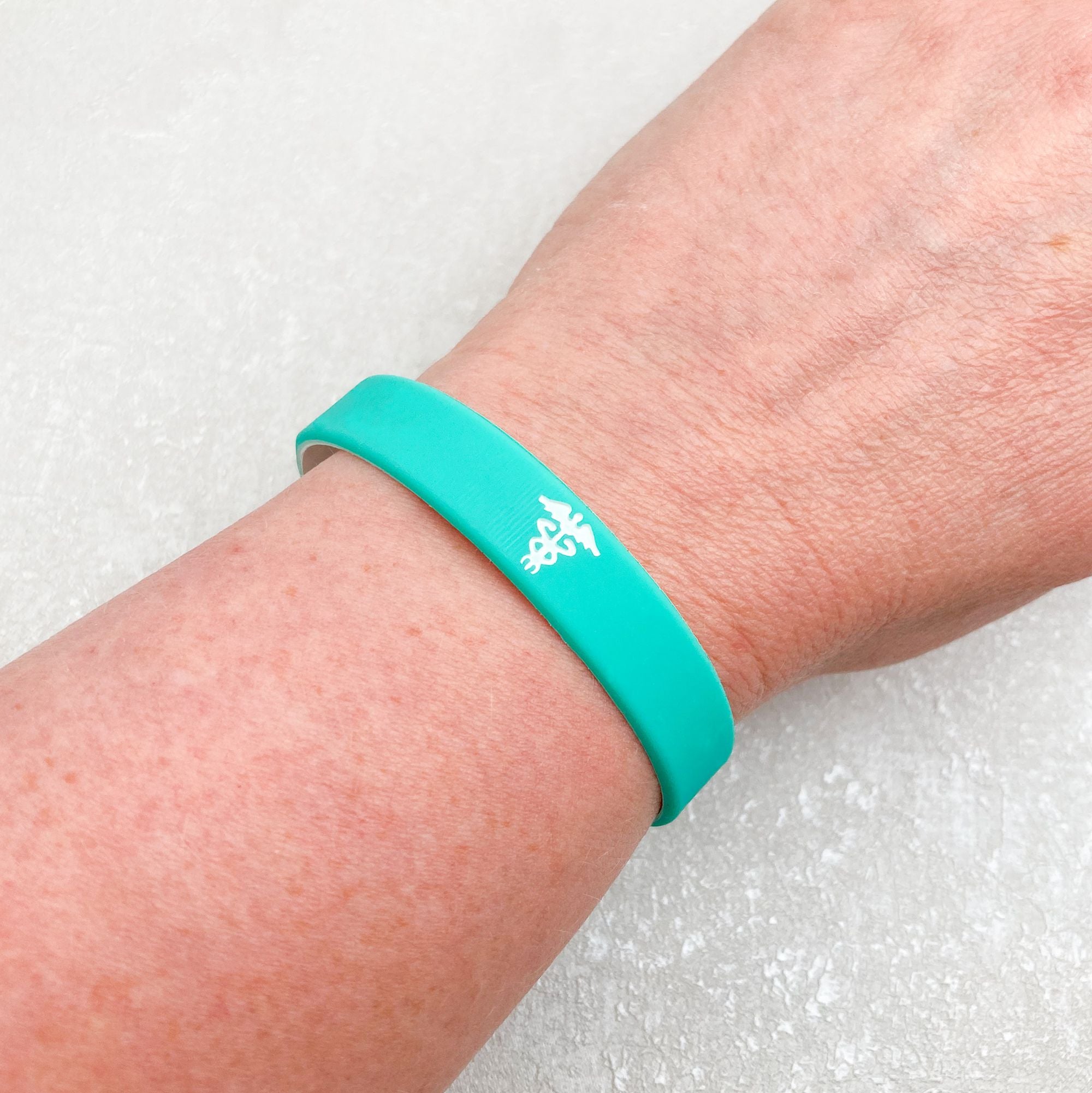 Confidential Medical Alert Silicone Custom Wristband - Teal