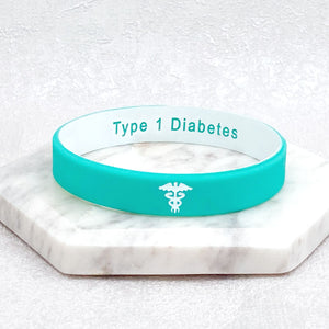 Confidential Medical Alert Silicone Custom Wristband - Teal