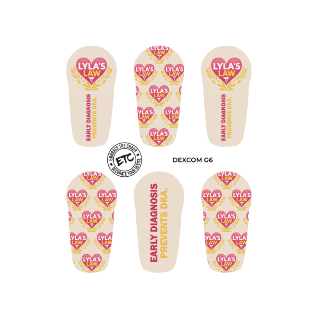 Dexcom G6/One Sensor Stickers (Lyla's Law) 6 pack