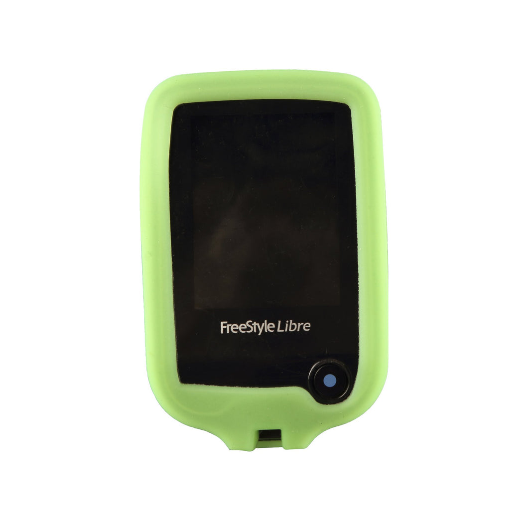 Freestyle Libre 1/2 Protective Silicone Gel Cover - Green Gloskynz - GLOWS IN THE DARK!