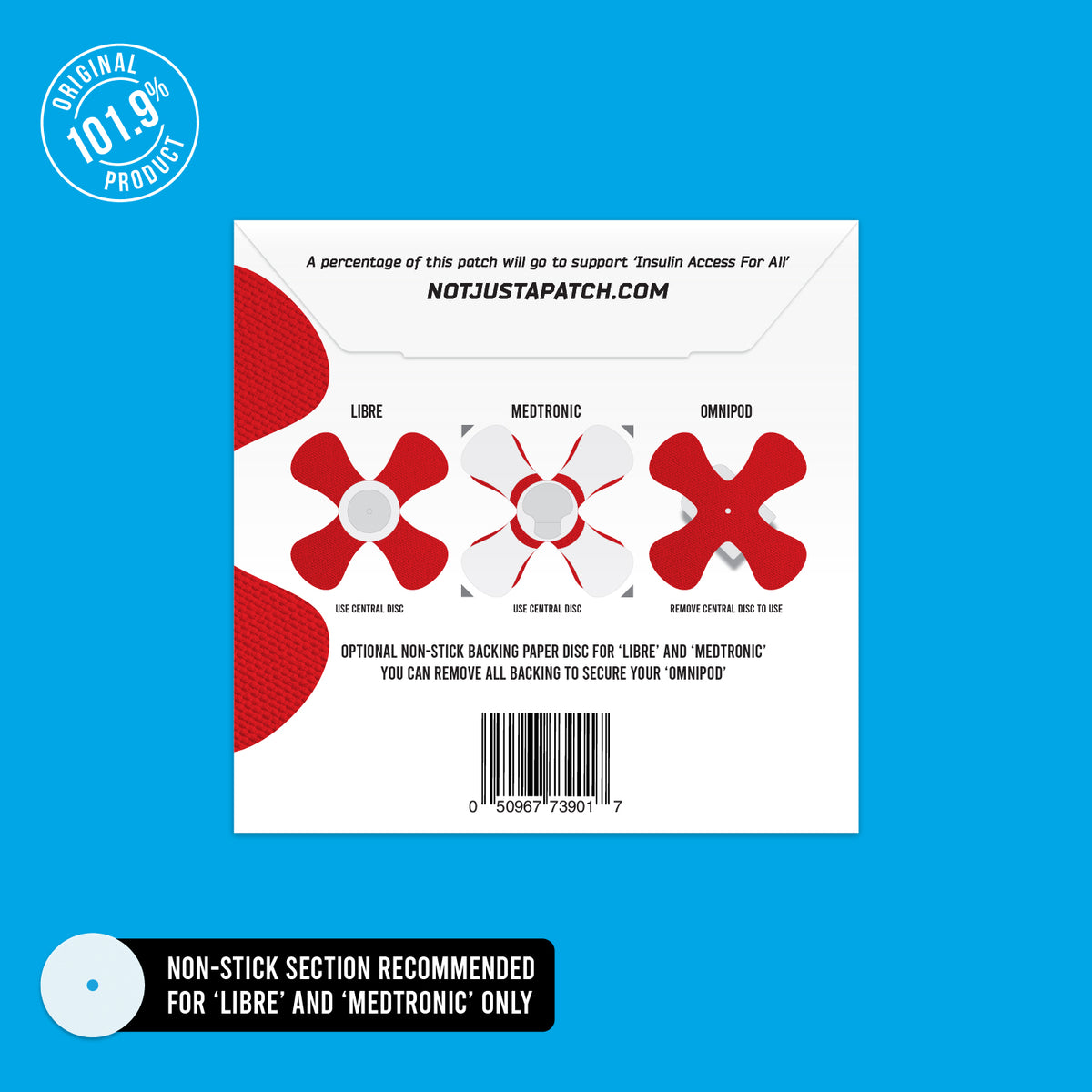 Not Just a Patch X-Patch - Omnipod - 20 Pack - Many Colours Available