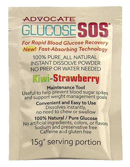 Glucose SOS - Glucose Powder for Low Blood Sugar - Kiwi-Strawberry