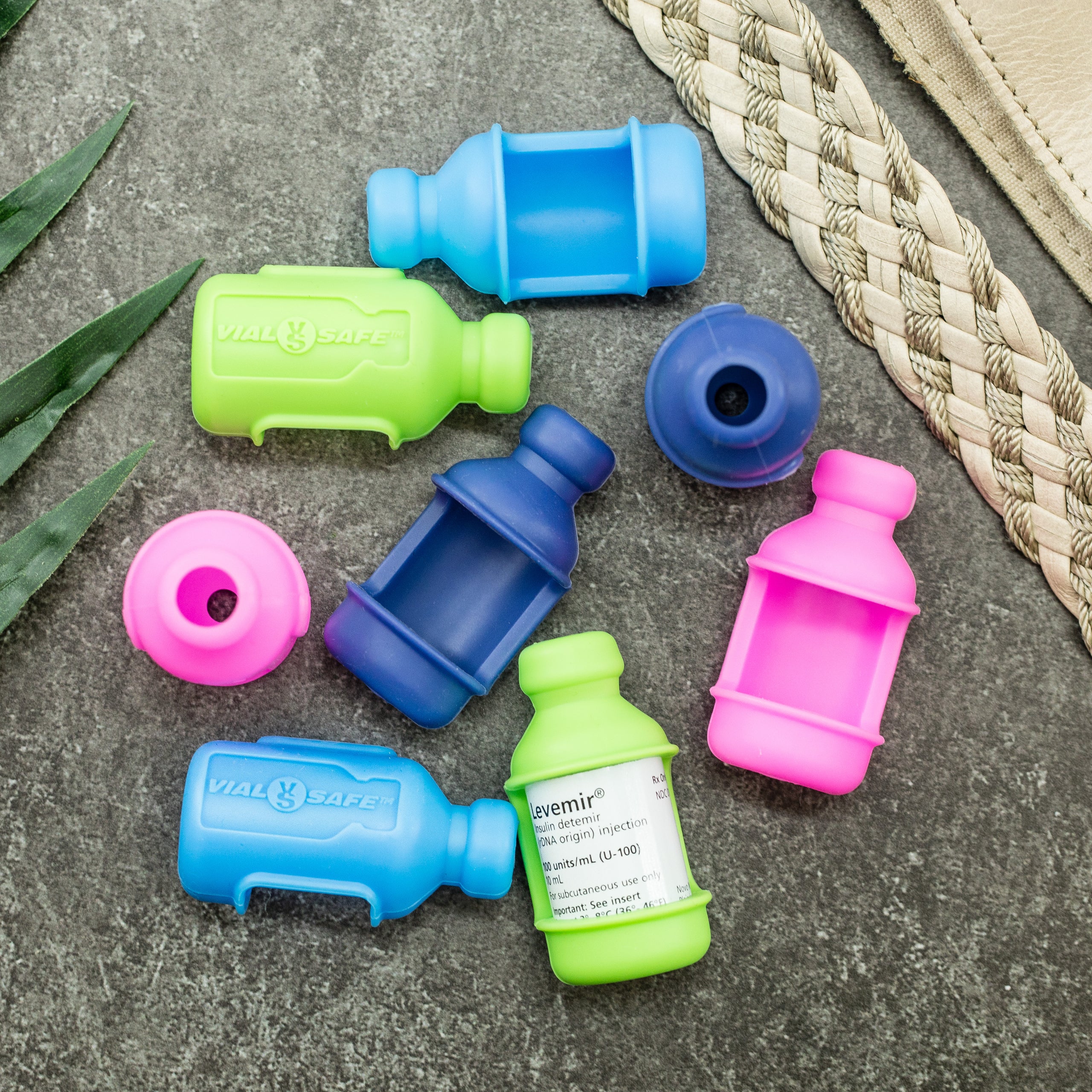 Vial Safe Impact Resistant Medication Vial Protector (Navy) - 2 Pack