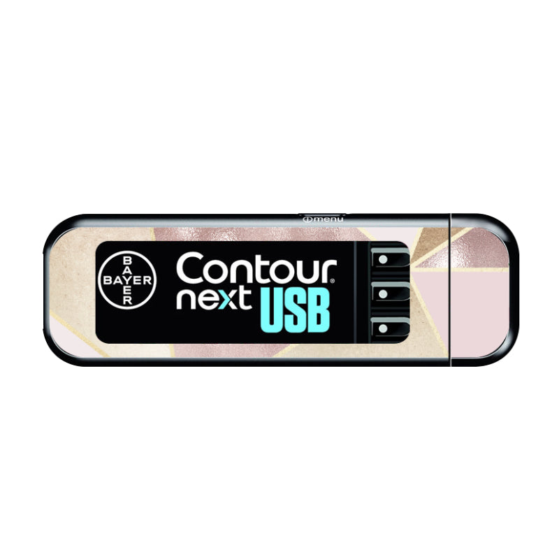 Bayer Contour Next USB Vinyl Sticker (Blush Geo)