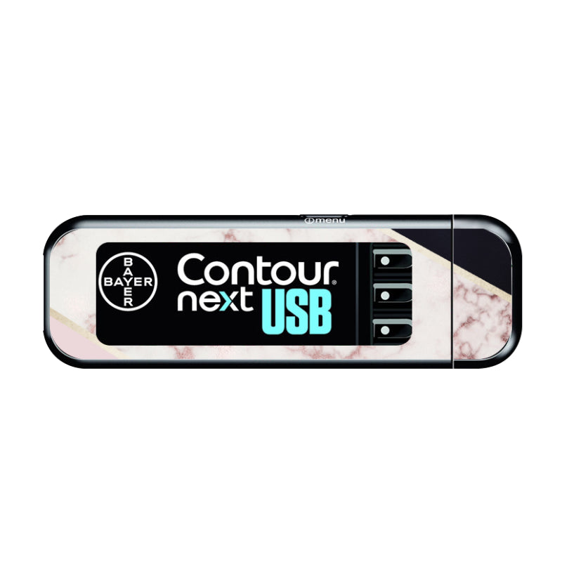 Bayer Contour Next USB Vinyl Sticker (Blush Marble)