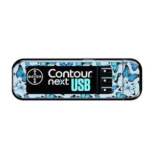 Bayer Contour Next USB Vinyl Sticker (Butterfly Blue)