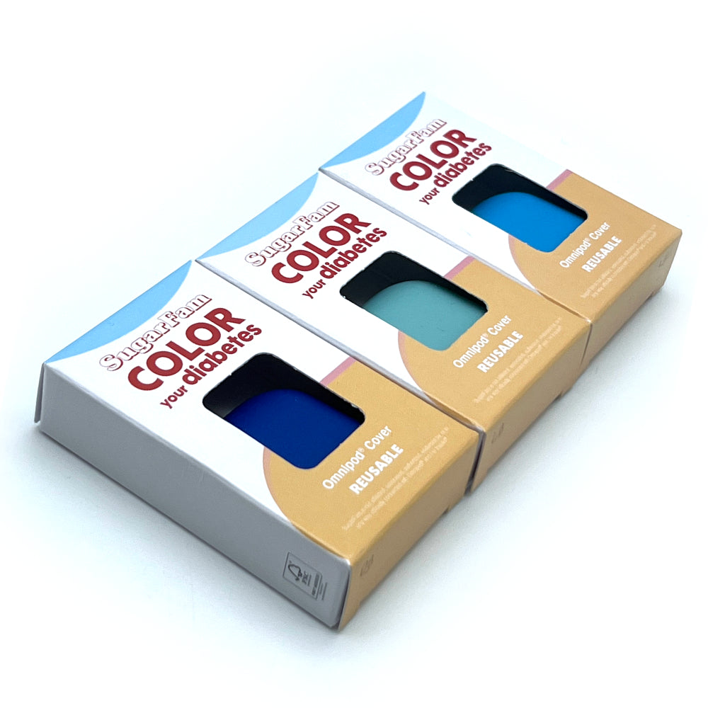 Omni Pod Reusable Cover Bundle Pack of 3 (Dark Blue, Light Blue and Blue)