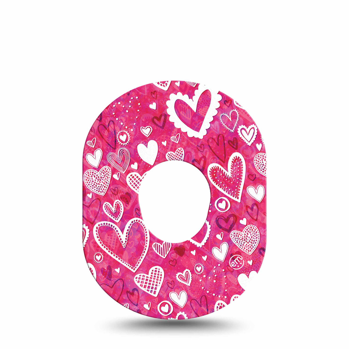 ExpressionMed Whimsical Hearts Adhesive Patch Dexcom G7/Dexcom ONE+