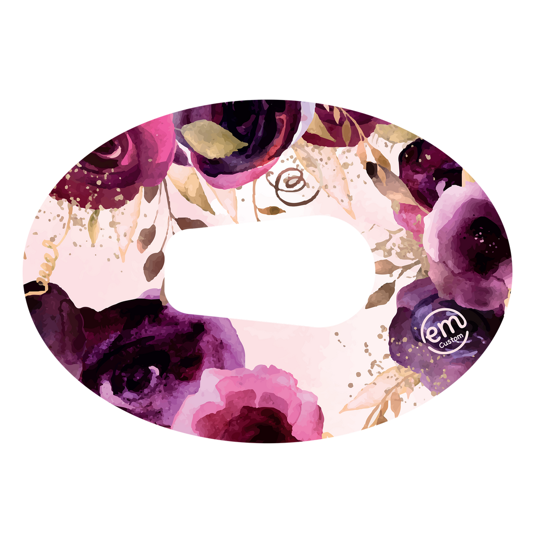 ExpressionMed Purple Bouquet Adhesive Patch Dexcom G6/One