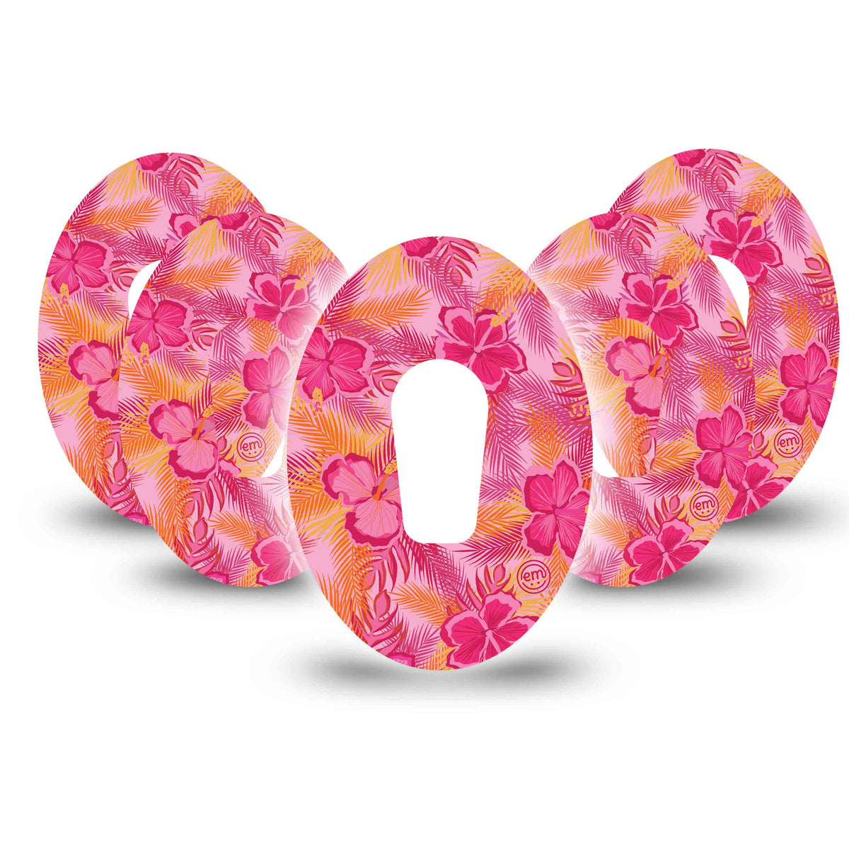 ExpressionMed Pink Hibiscus Adhesive Patch Dexcom G6/One