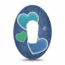 ExpressionMed Denim Heart Adhesive Patch Dexcom G6/One