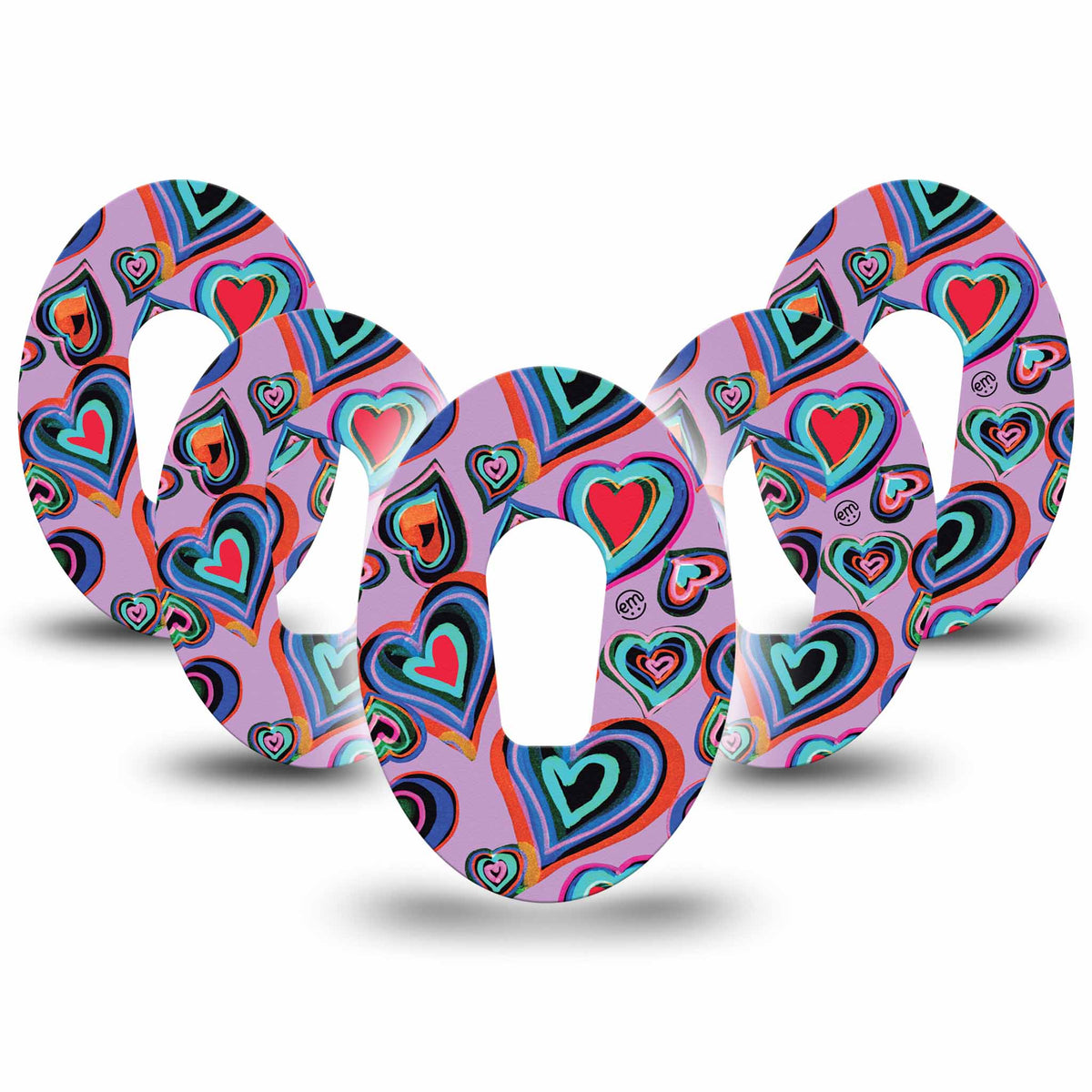 ExpressionMed Neon Hearts Adhesive Patch Dexcom G6/One