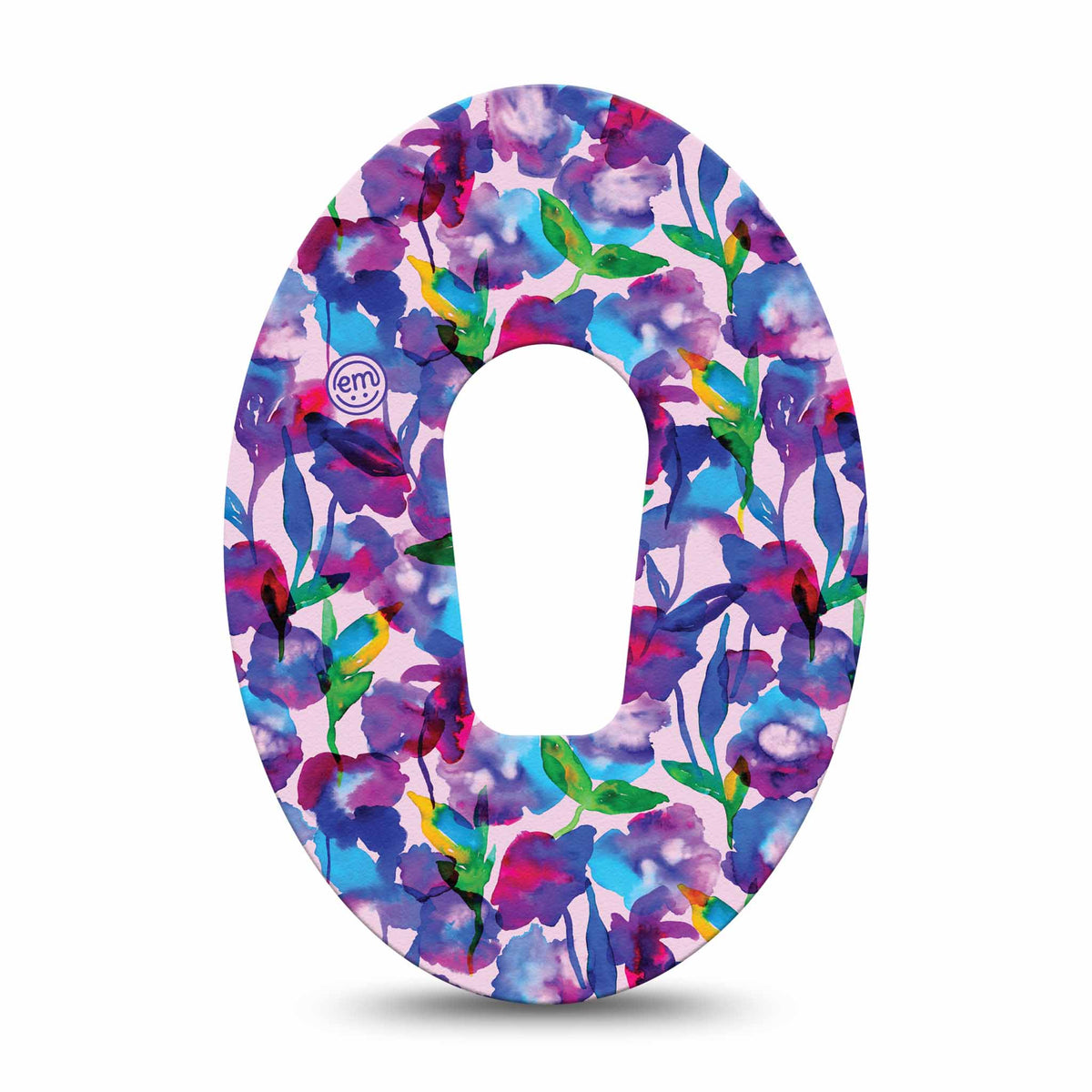ExpressionMed Vibrant Purple Flowers Adhesive Patch Dexcom G6/One