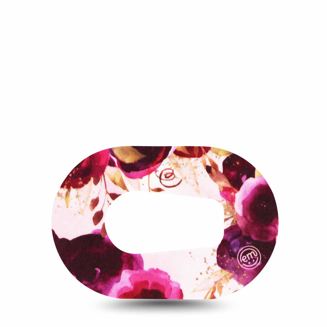 ExpressionMed Mini Purple Bouquet Adhesive Patch Dexcom G6/One