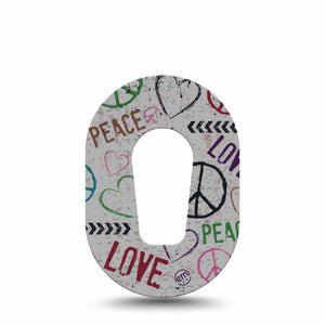 ExpressionMed Mini Peace & Love Adhesive Patch Dexcom G6/One
