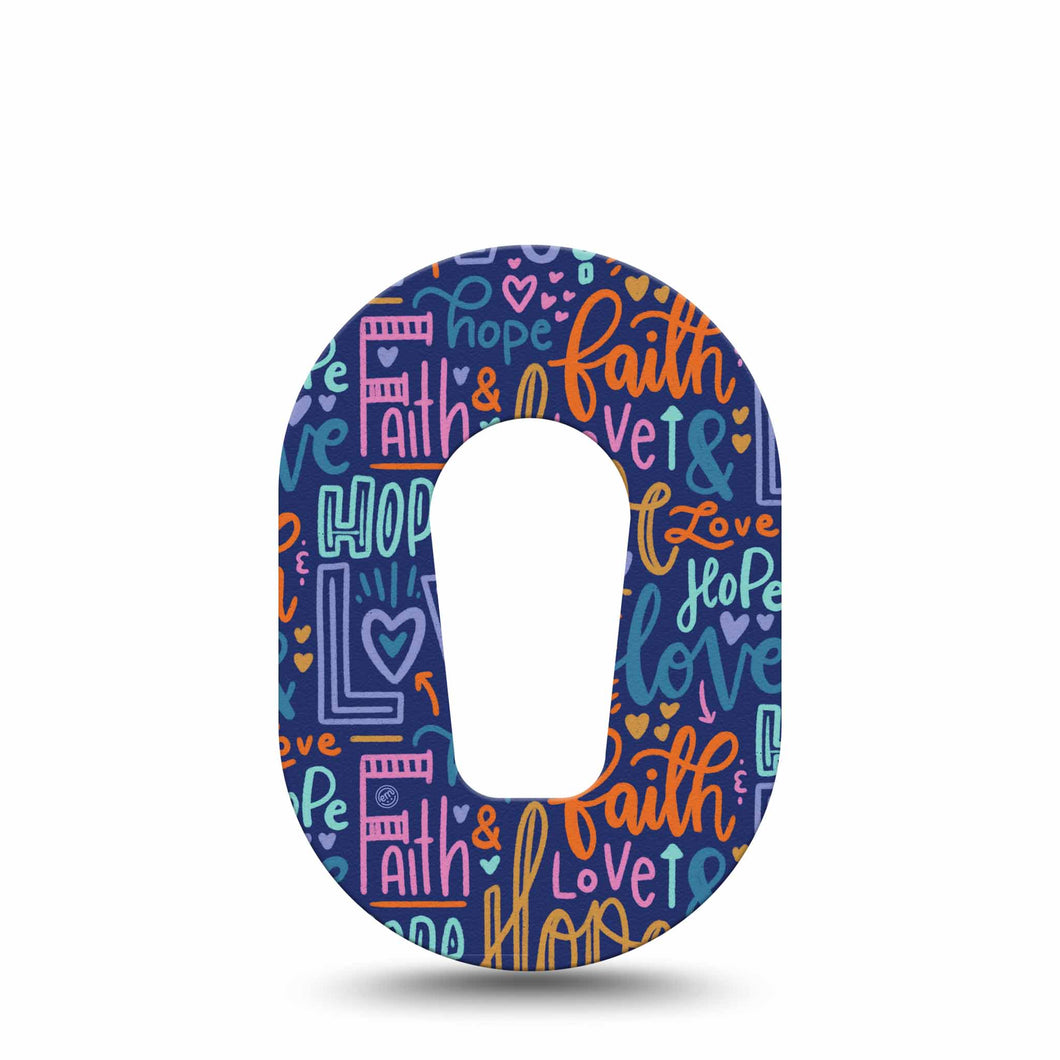 ExpressionMed Mini Faith Love Hope Adhesive Patch Dexcom G6/One