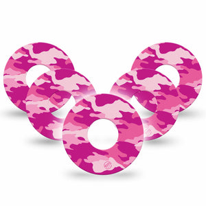 ExpressionMed Hot Pink Camo Adhesive Patch Infusion Set