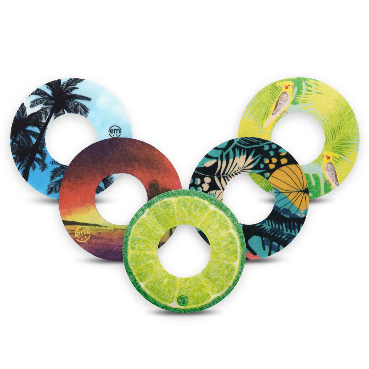 ExpressionMed Freestyle Libre 2 Tropical Paradise Variety Patch 5 Pack