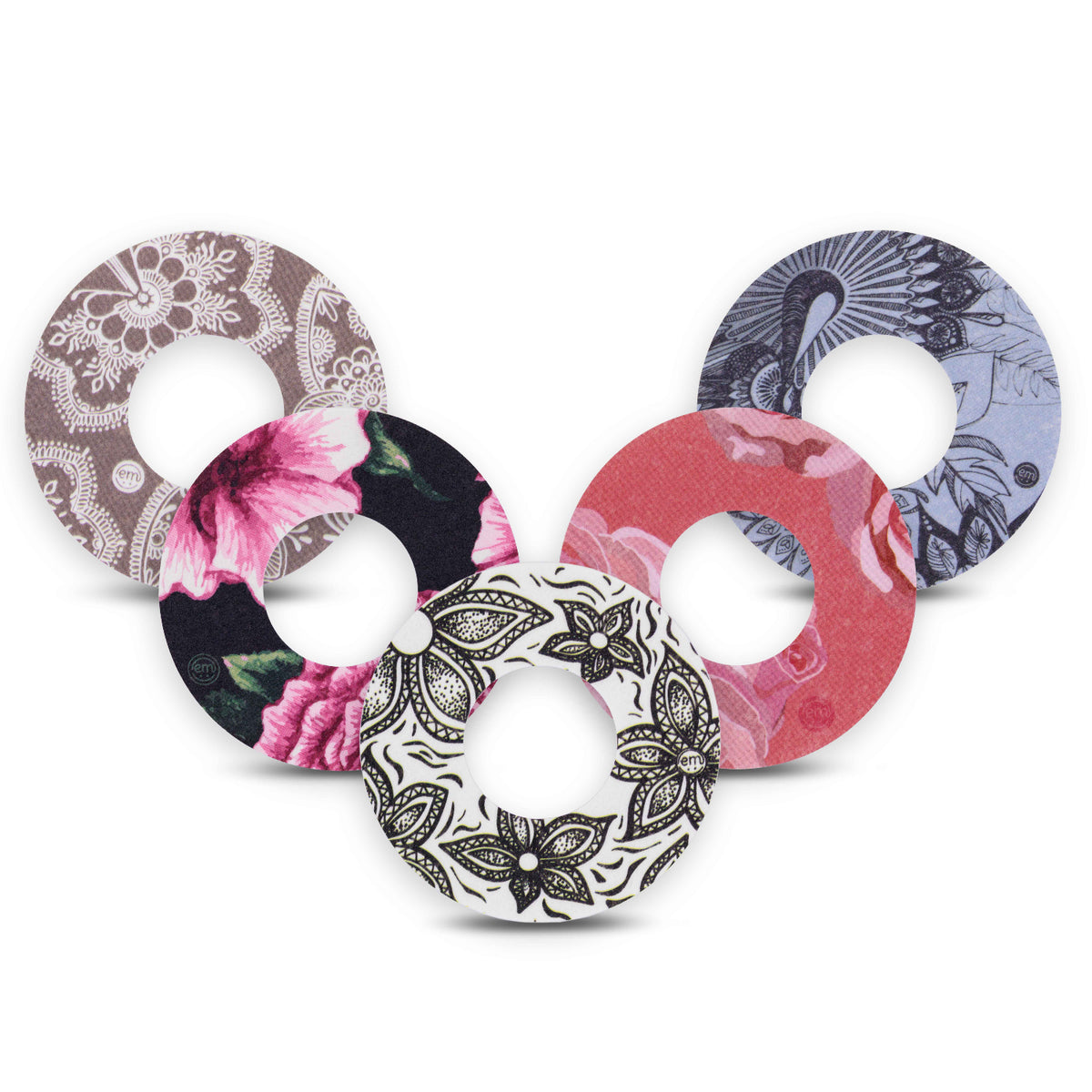 ExpressionMed Freestyle Libre 2 Floral Variety Patch 5 Pack