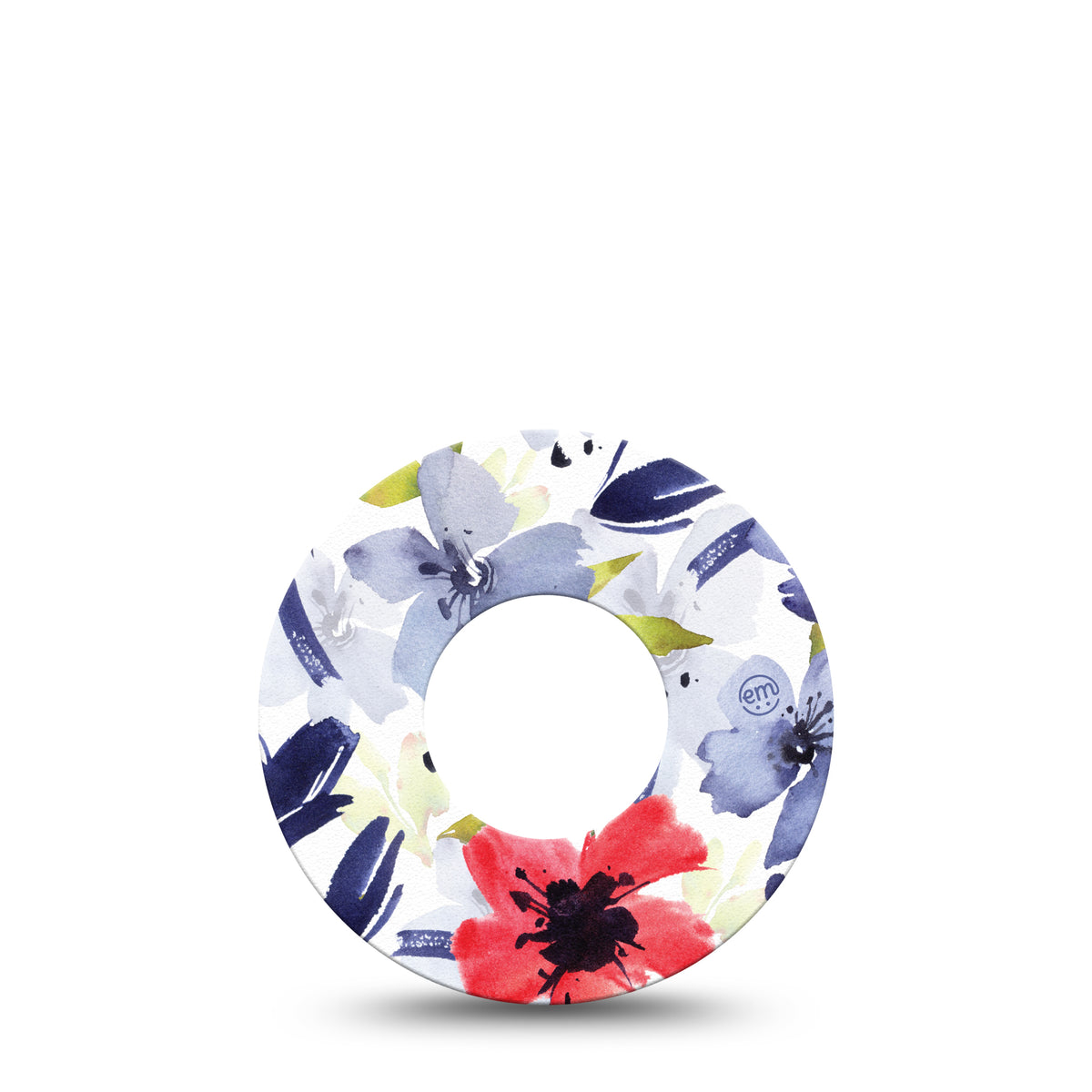 ExpressionMed Red, White and Blue Flowers Adhesive Patch Freestyle Libre 2