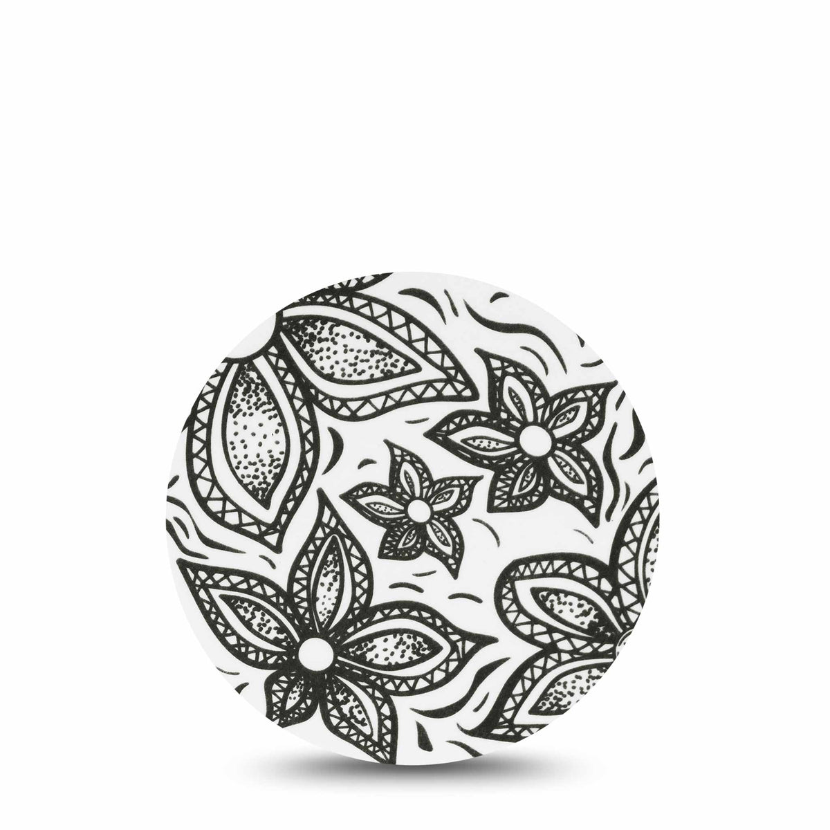 ExpressionMed OverPatch Black Tie Floral Adhesive Patch Freestyle Libre 2 or 3