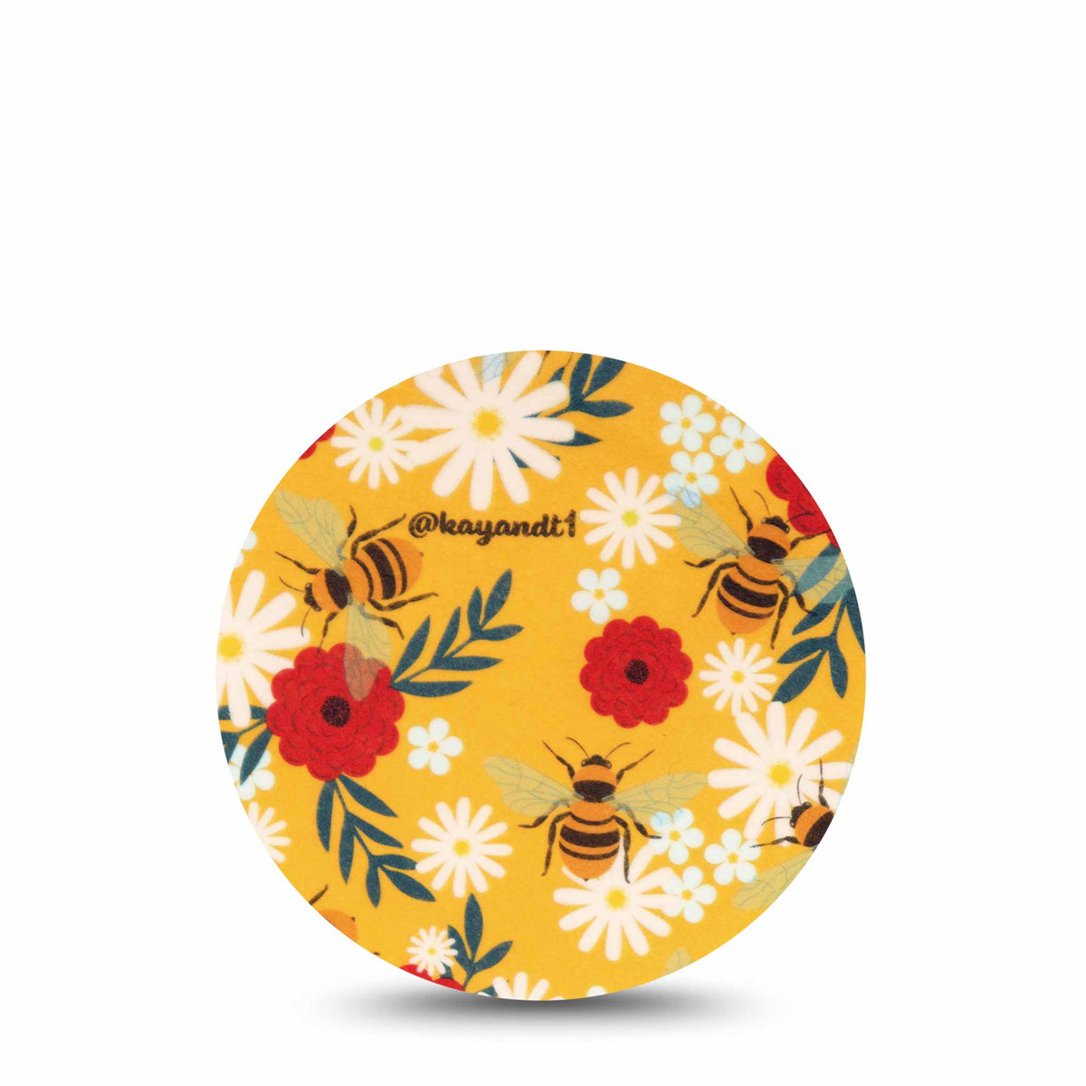 ExpressionMed OverPatch Bees &amp; Flowers Adhesive Patch Freestyle Libre 2 or 3
