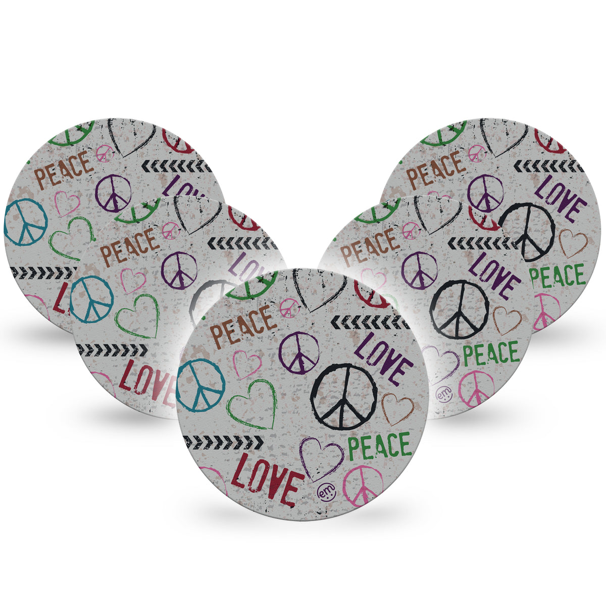 ExpressionMed OverPatch Peace &amp; Love Adhesive Patch Freestyle Libre 2 or 3